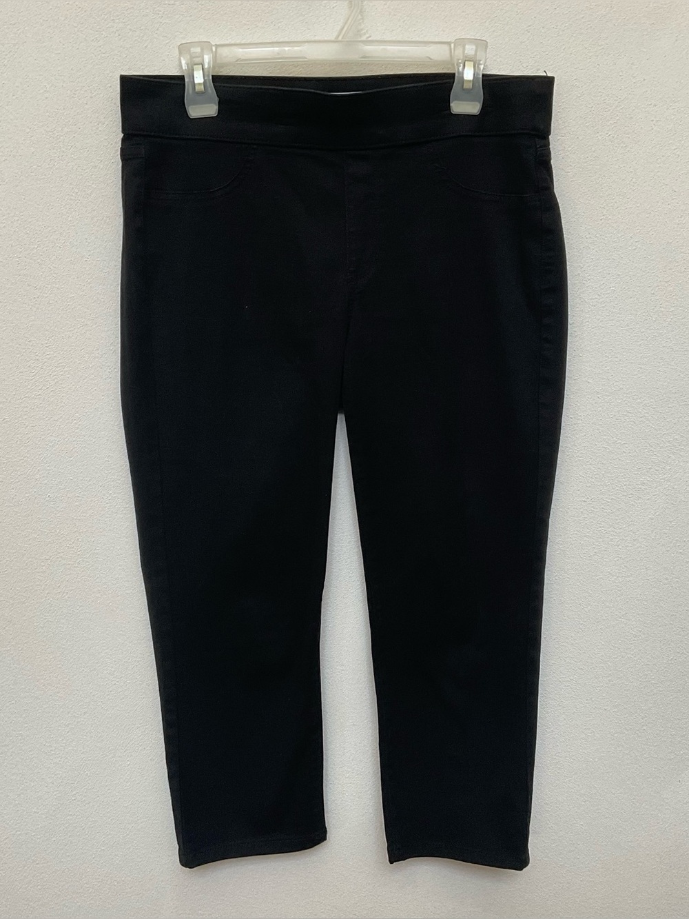 Sonoma Black Stretch Pull On Capri Pants Size 12 Neutral Basic Spring